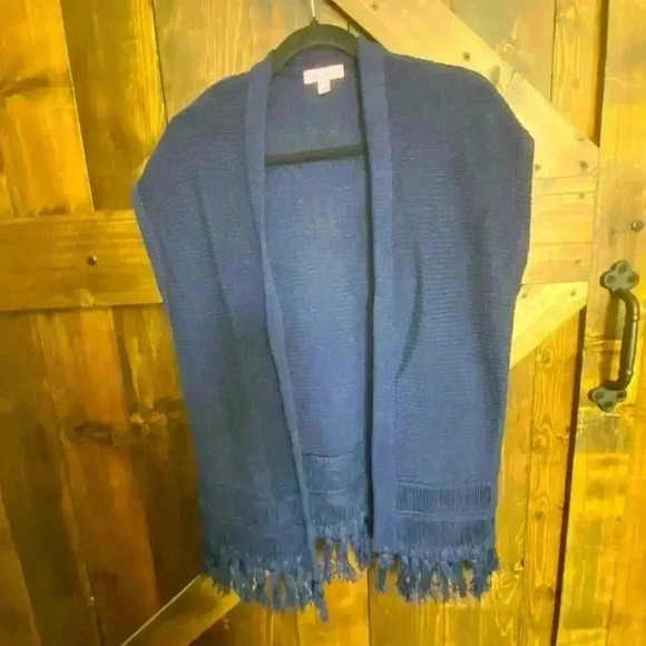 Lilly Pulitzer Bedford Cardigan Sweater Navy Blue Open Front Tassel Size XXS - Picture 1 of 3